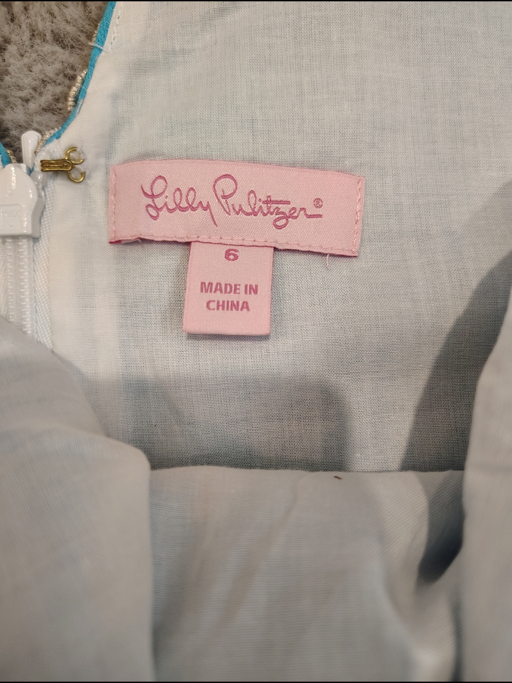 Lilly Pulitzer pastel blue dress with Gold Detailing - Picture 3 of 3